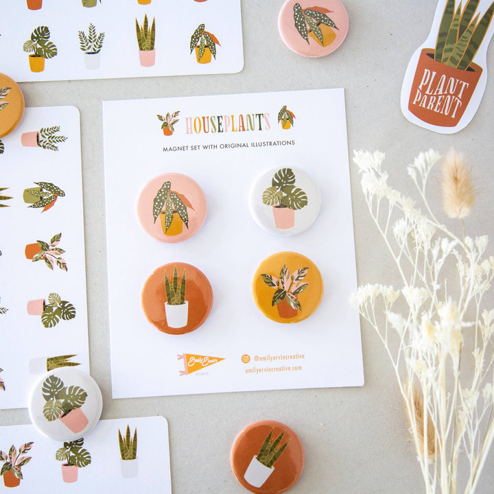 Houseplant Magnet Set